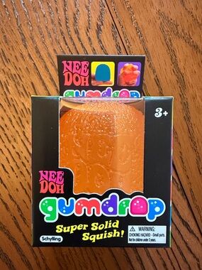 Nee Doh Gumdrop Super Solid Squish! Orange Sensory Toy